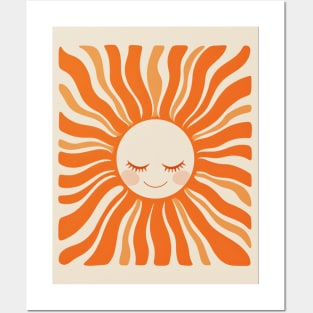 Retro Sun Boho Smile Summer Posters and Art